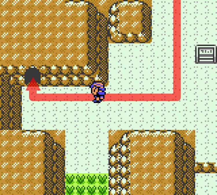 Approaching the Dark Cave’s entrance in Route 45 / Pokémon Crystal