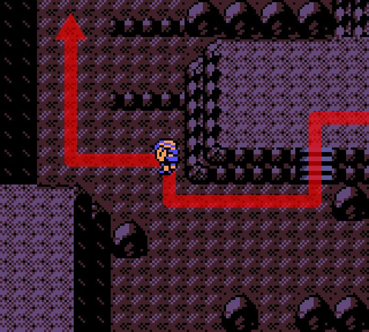 Heading further toward the northwestern corner of the Dark Cave (north) / Pokémon Crystal