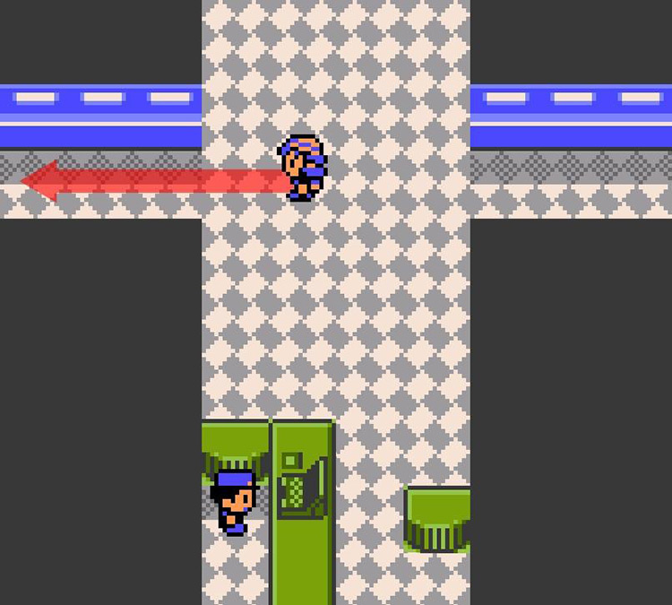 Facing the way to Route 28 from the Pokémon League Reception Gate / Pokémon Crystal