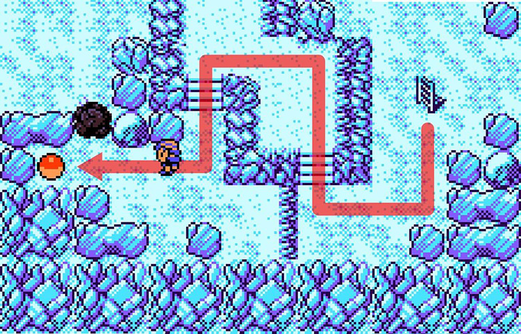 Finding NeverMeltIce in Ice Path B3F / Pokémon Crystal