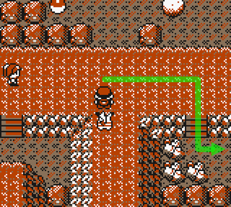 Standing at a path split on top of the giant rock / Pokémon Yellow