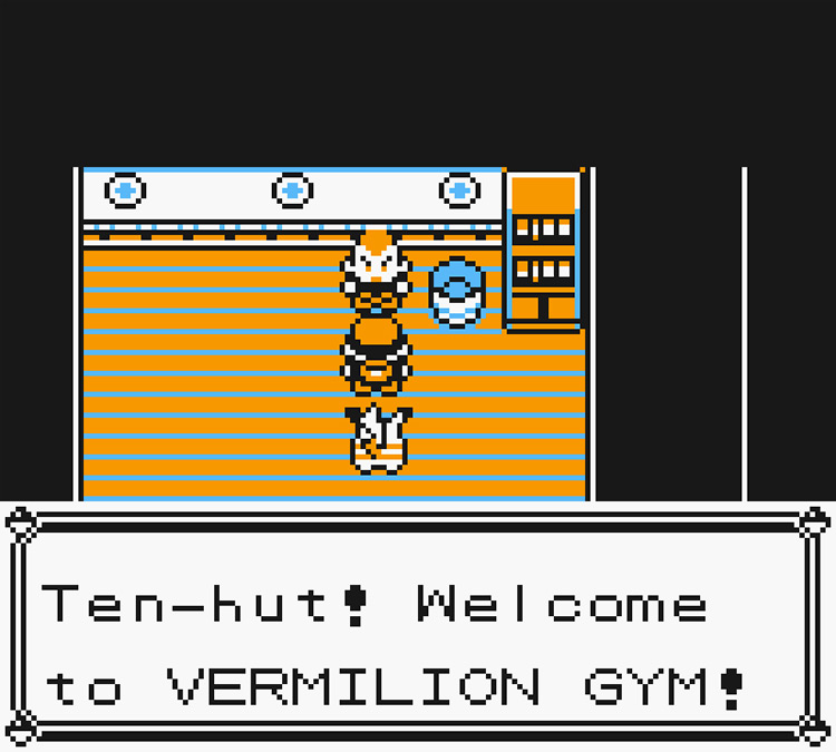 Talking to Vermillion Gym Leader Lt. Surge / Pokémon Yellow