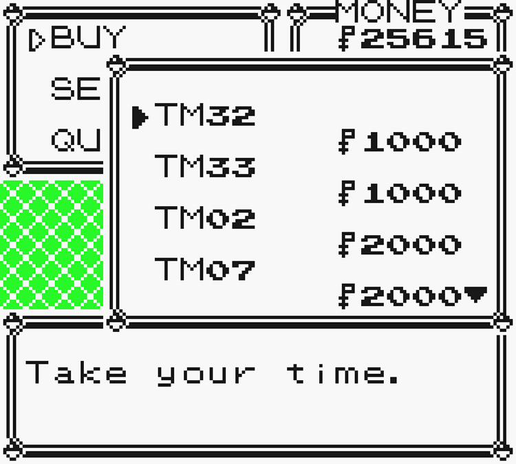 Getting TM32 Double Team from the Dept. Store / Pokémon Yellow