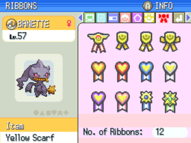 A Banette with twelve Ribbons / Pokémon Platinum