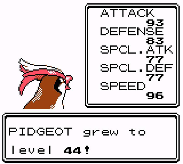 Pidgeot levels up / Pokémon Crystal