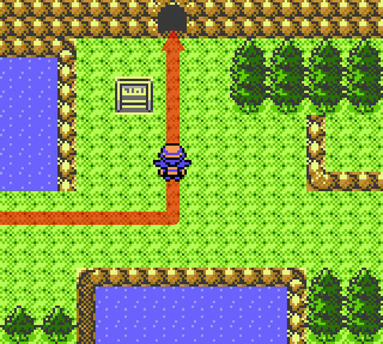 Entering Tohjo Falls from the west / Pokémon Crystal