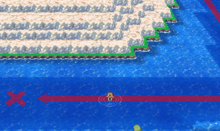 The diving spot that leads to Sootopolis City / Pokémon ORAS