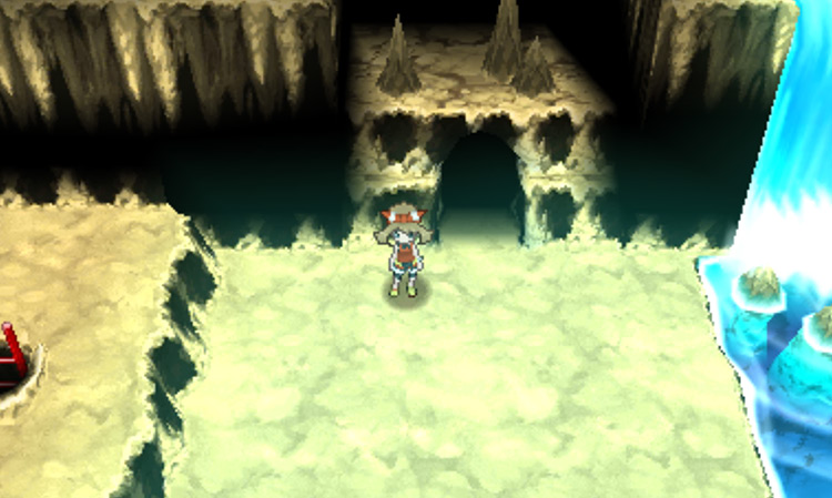 Entrance to the new explorable area in Meteor Falls / Pokémon ORAS