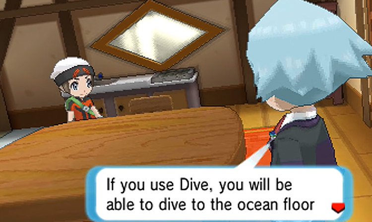 Steven explaining how HM07 Dive works / Pokémon ORAS