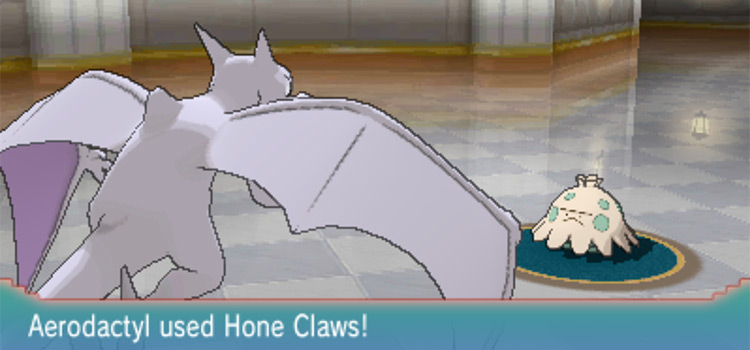Aerodactyl using Hone Claws in Pokémon ORAS