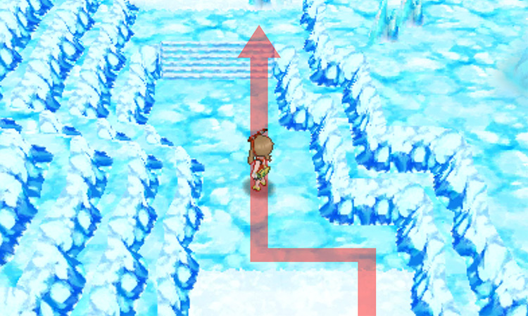 Where you should end up after solving the first ice puzzle / Pokémon Omega Ruby and Alpha Sapphire