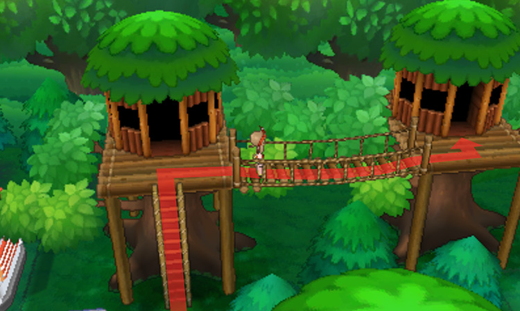 Walking along the tree houses in Fortree City / Pokemon ORAS