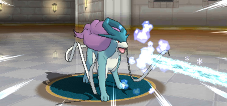 Suicune using Ice Beam in battle (Pokémon Alpha Sapphire)