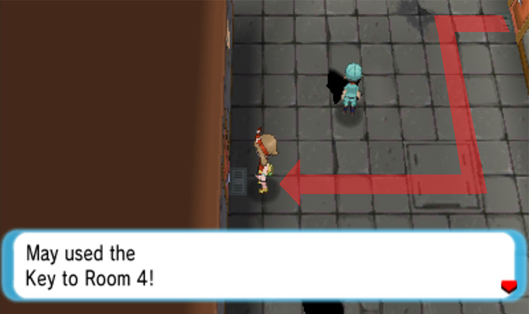 Using the key to open Room 4 / Pokémon Omega Ruby and Alpha Sapphire