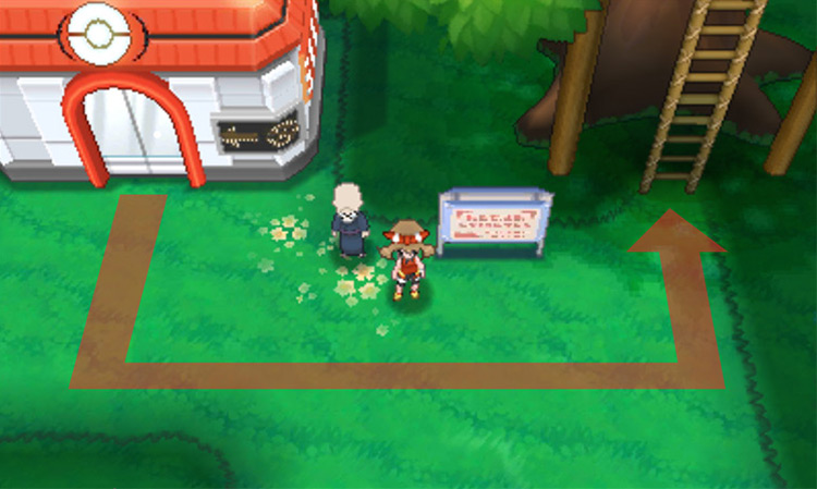 Outside Fortree City’s Pokémon Center / Pokémon Omega Ruby and Alpha Sapphire