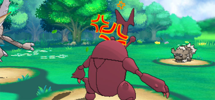 Heracross using Frustration in battle (Pokémon Alpha Sapphire)