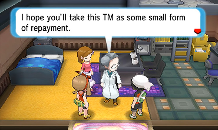 Professor Cozmo rewards you for your rescuing him / Pokémon Omega Ruby and Alpha Sapphire