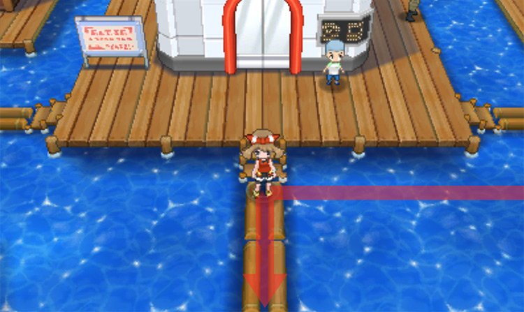In front of Pacifidlog’s Pokémon Center / Pokémon Omega Ruby and Alpha Sapphire