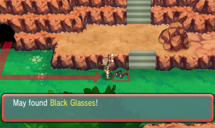 Black Glasses’ hidden location / Pokémon Omega Ruby and Alpha Sapphire