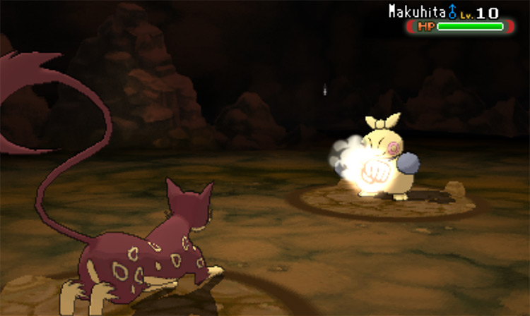 Using Thief against a wild Makuhita / Pokémon Omega Ruby and Alpha Sapphire