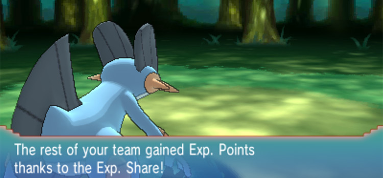 Swampert in battle using Exp. Share (Pokémon ORAS)