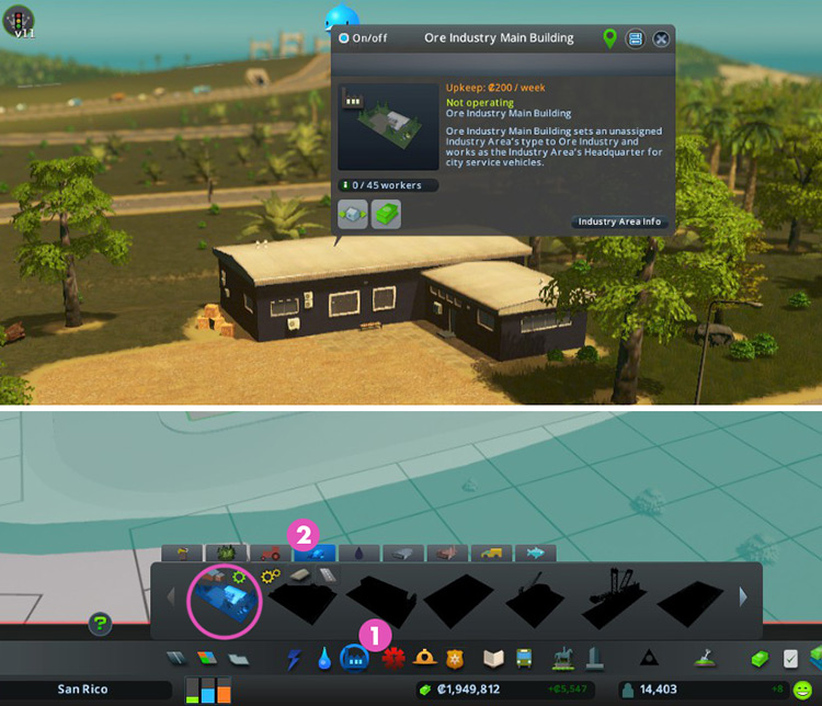 You'll find the ore industry main building by going to Garbage and Industry on the build menu, then clicking on the Ore Industry tab / Cities: Skylines