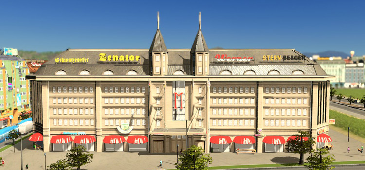 Front view of Department Store Building (Cities: Skylines)