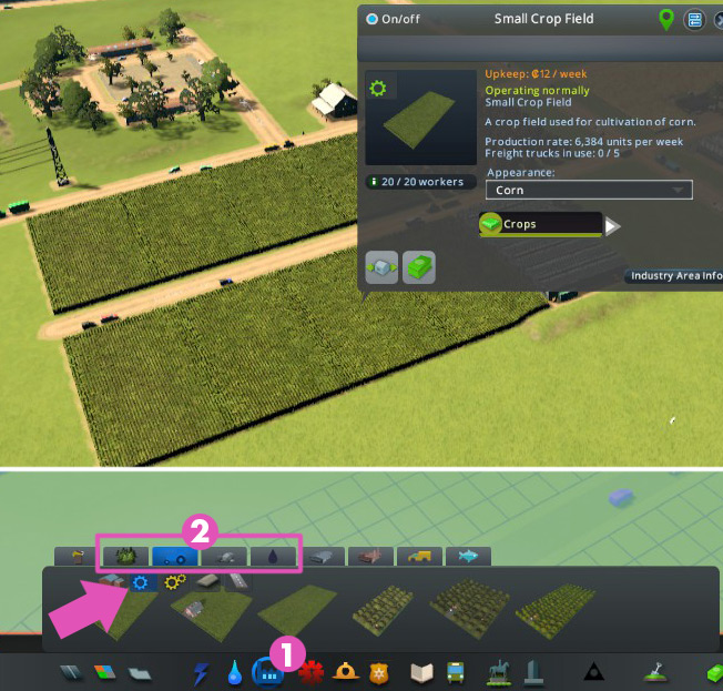 You’ll find the extractor buildings by going to the Garbage and Industry menu, clicking on the tab for that specific industry, and clicking on the single gear icon. / Cities: Skylines