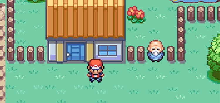 Outside the Four Island Daycare in Pokémon FireRed