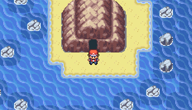 Standing outside of Lost Cave / Pokémon FRLG