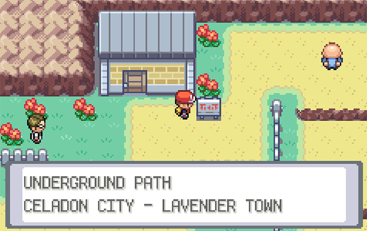 The Underground Path (on Route 8) leading from Lavender Town to Celadon City / Pokemon FRLG