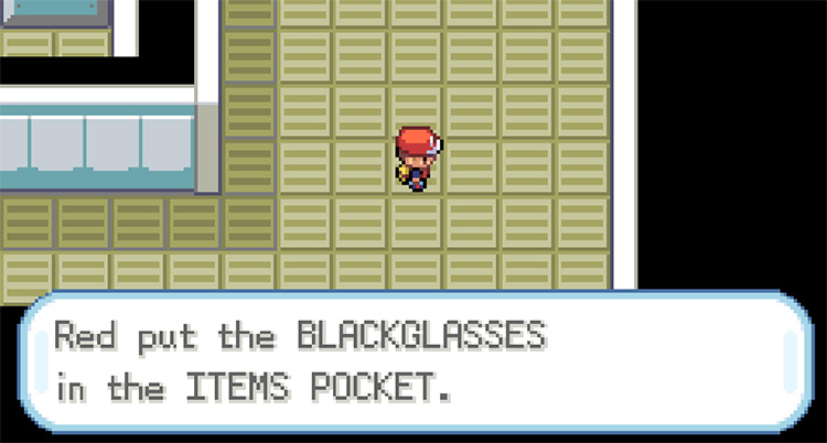 Picking up the Black Glasses in Team Rocket’s Hideout / Pokemon FRLG