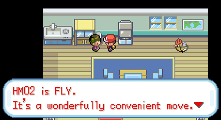 Talking to the girl that gives HM02 Fly / Pokémon FireRed & LeafGreen