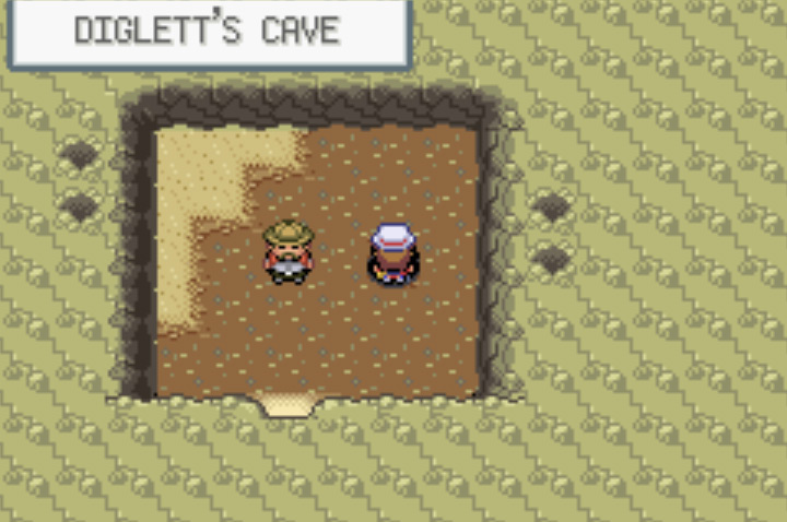 The exit of Diglett’s Cave directly south of the Hiker / Pokémon FireRed and LeafGreen