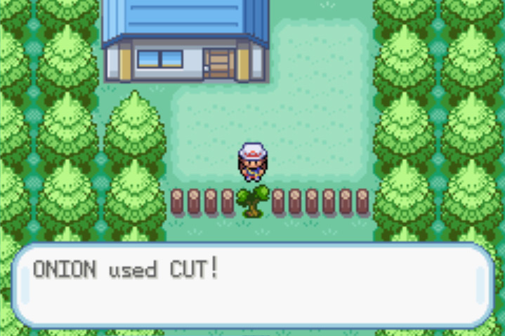 Using Cut on the small tree south of Diglett's Cave on Route 2 / Pokémon FireRed and LeafGreen