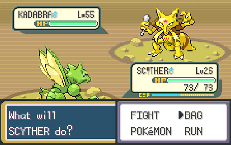 Battling a wild Kadabra in Cerulean Cave 2F / Pokémon FireRed & LeafGreen