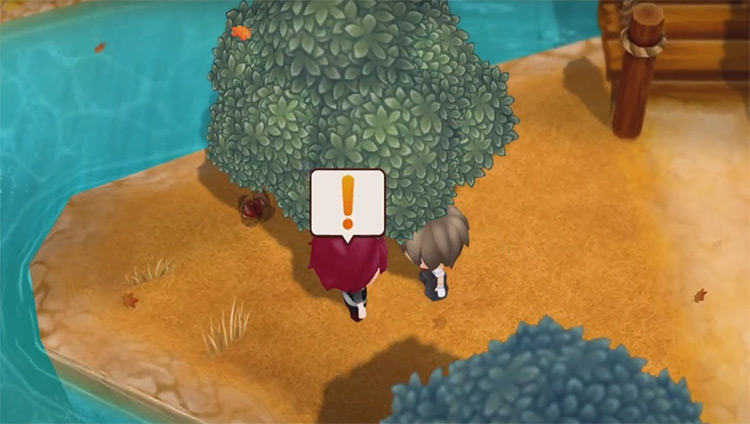 Brandon stands under a tree next to the mountain lake in Autumn / SoS: FoMT