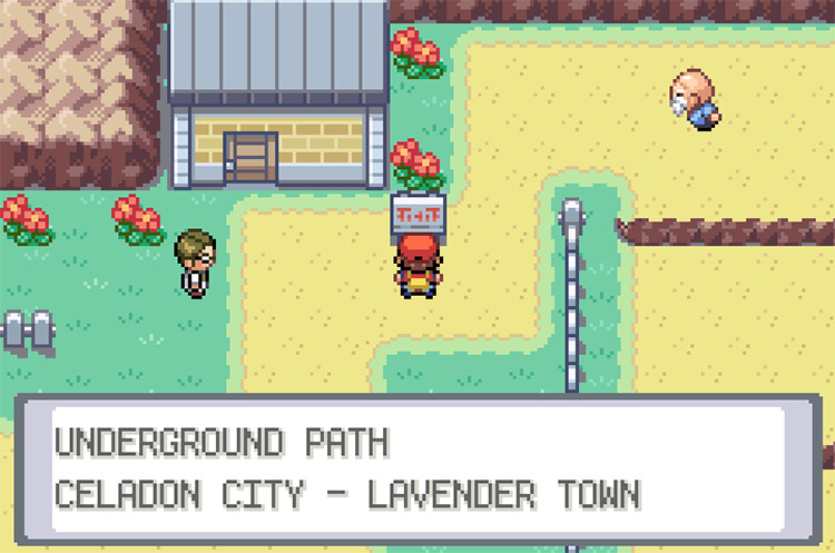 The Underground Path that leads to Celadon City from Lavender Town / Pokemon FRLG