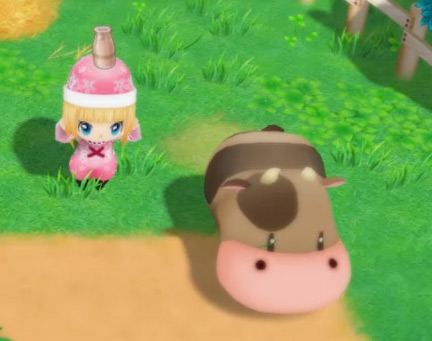 The farmer holds coffee milk while standing next to the coffee cow / SoS: FoMT