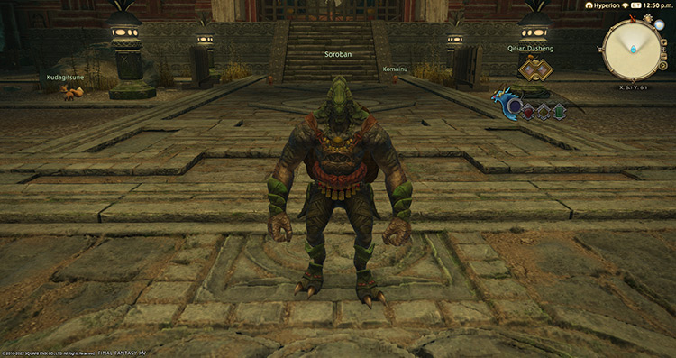 Soroban standing proud in the Reisen Temple / Final Fantasy XIV