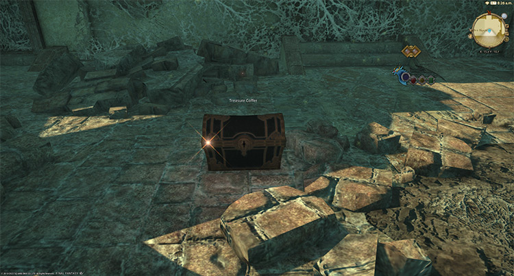 One of the four extra treasure coffers in the lost city / Final Fantasy XIV