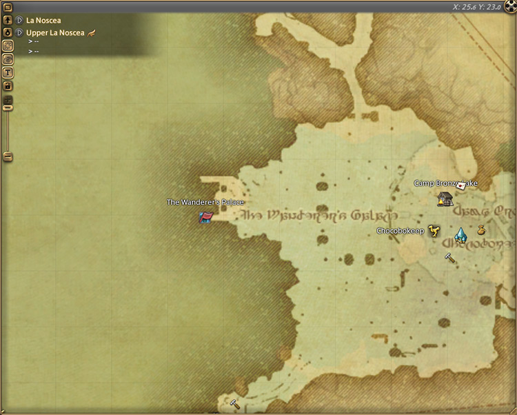 Abazi Charazi’s map location in Upper La Noscea / Final Fantasy XIV