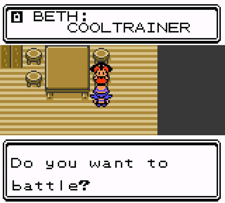 Getting a call from Cooltrainer Beth. / Pokémon Crystal