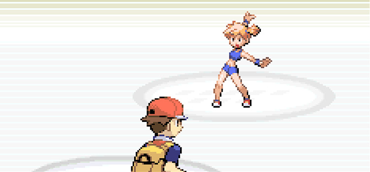 Challenging Misty in a gym battle