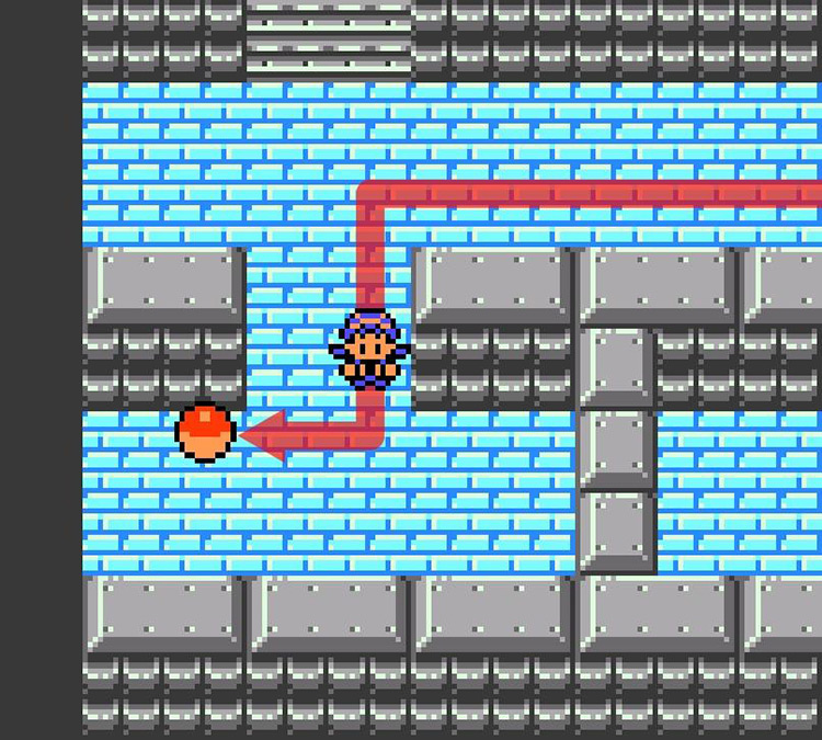 Approaching the Smoke Ball in the Goldenrod Underground, B2F. / Pokémon Crystal