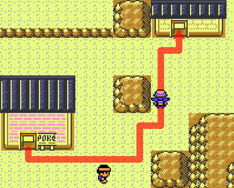 Approaching the home of Doris’s trainer in Blackthorn City. / Pokémon Crystal