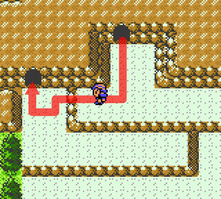 Entering the bottom left puzzle chamber (Ruins of Alph). / Pokémon Crystal