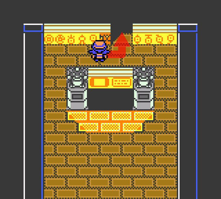 Approaching the entrance to the hidden room (Ruins of Alph). / Pokémon Crystal