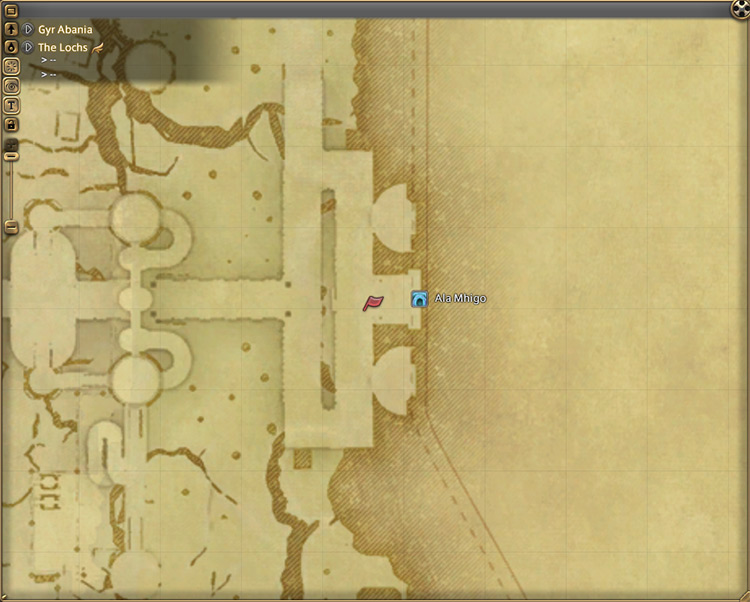 Pipin’s map location in The Lochs / Final Fantasy XIV