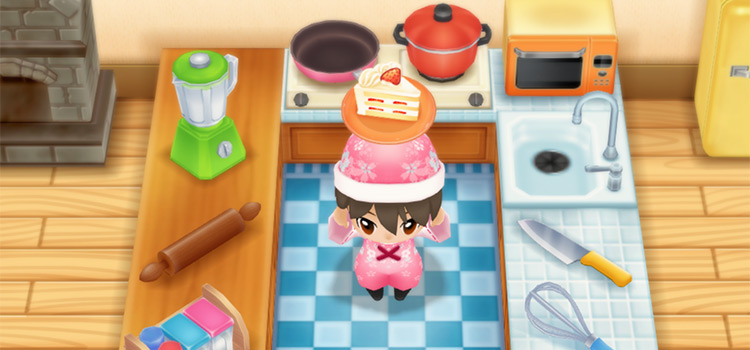 Holding a slice of cake in SoS:FoMT